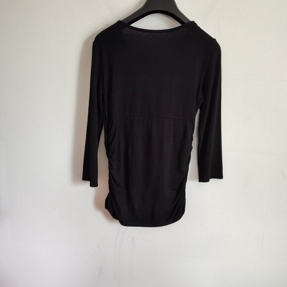 Ladies SZ S Inc Black Three-Quarter Sleeve Jersey Top - Picture 3 of 4